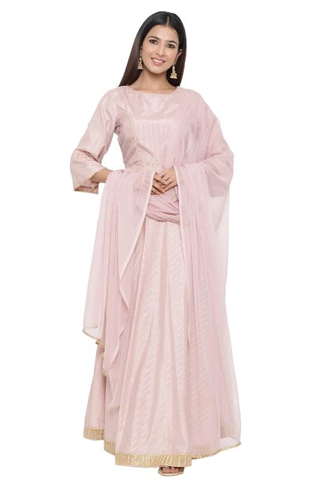 Buy Juniper Juniper Light Pink Polysilk Self Design Lehenga Choli ...