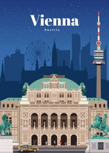 Vienna Poster - Austria Travel Wall Sticker (300GSM Premium Matte ...