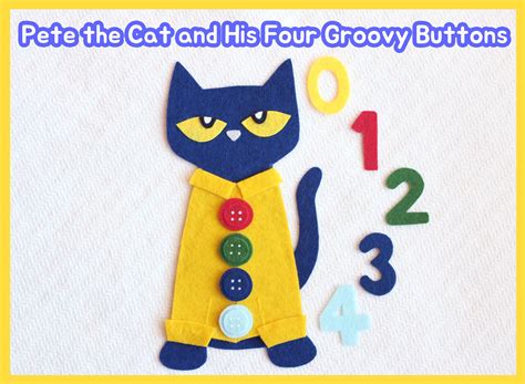 Pete The Cat And His Four Groovy Buttons Clipart