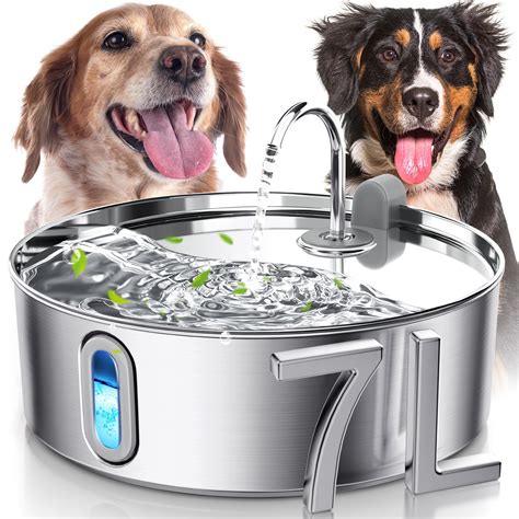 Smartoo Dog Water Fountain for Large Dogs 7L/236oz Stainless Steel Dog ...