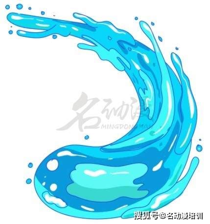 流动的水怎么画？教你水效果的画法步骤！-2D美术/平面UI-微元素 - Element3ds.com!