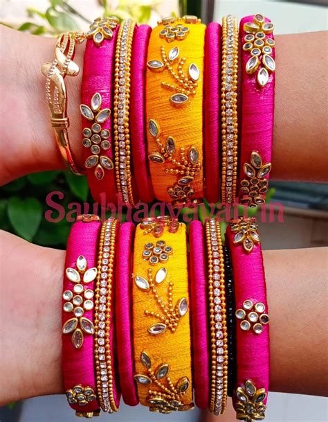 Silk Thread Bangles in 2 Colors |Saubhagyavati.in