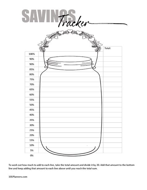 FREE Savings Tracker Printable | Customize Online