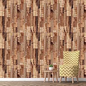 JAAMSO ROYALS 3D Wooden PE-Foam Wallpaper | Self Adhesive | Peel and ...