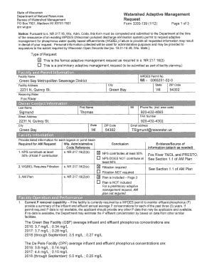 Fillable Online dnr wi Watershed Adaptive Management Request (Form ...
