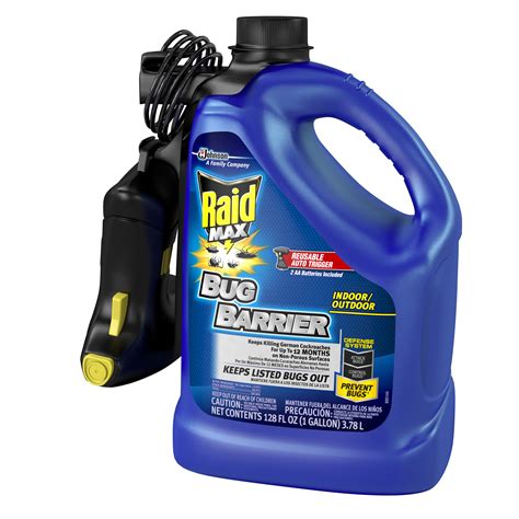 Raid Max Bug Barrier Trigger Starter Kit, Bug Killer, 128 oz, 1 Gallon ...