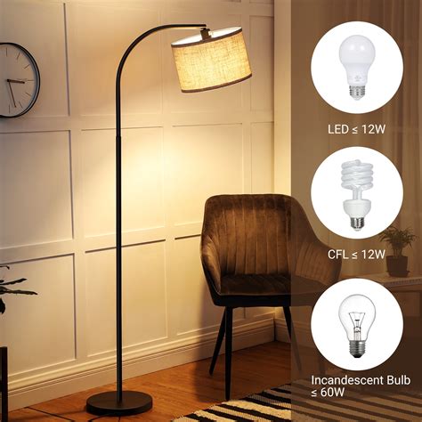DEWENWILS Modern Black Arched Floor Lamp with Beige Linen India | Ubuy