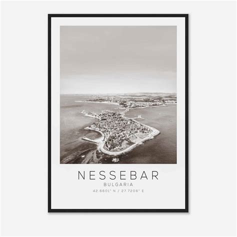 Nessebar Bulgaria Travel Photo Poster BW, Nessebar Travel Print, Minimalist Travel Poster Print ...