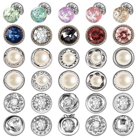 SANNIDHI® 30Pcs Pearl Brooch Buttons Cover Up Anti-Exposure Brooch Pins ...