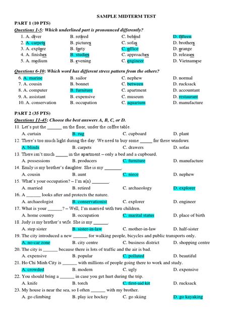 Image result for Midterm Exam Examples
