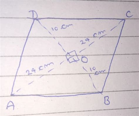 8. The diagonals of a rhombus are 48 cm and 20 cm long. Find the ...