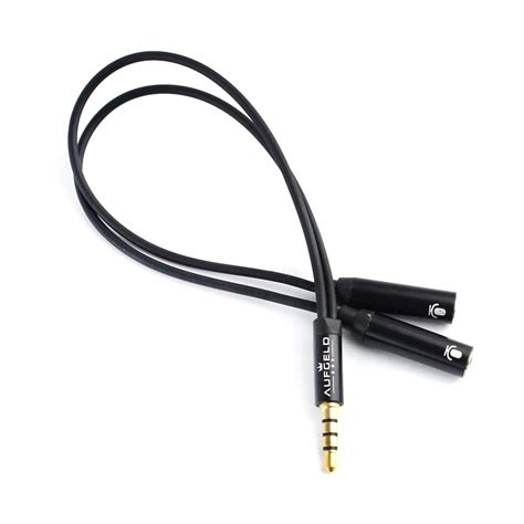 Professional AUFGELD Dual Mic Adapter 3.5mm Jack Headset Splitter 4 ...