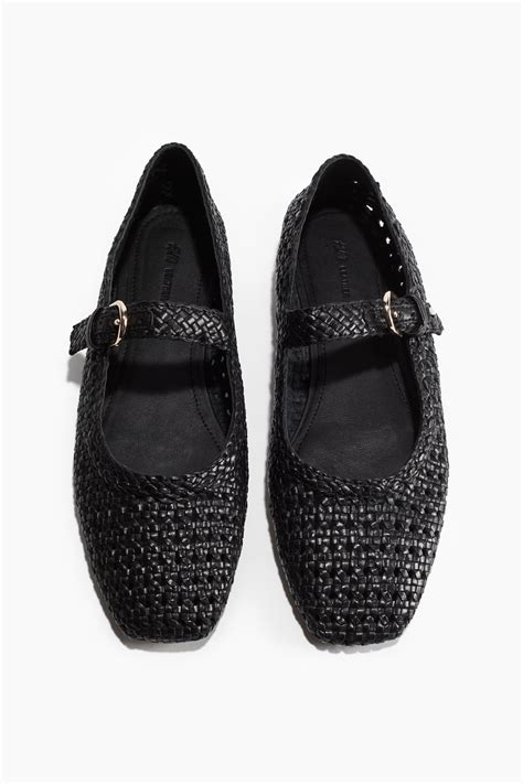 Leather Mary Jane Flats - Black - Ladies | H&M US