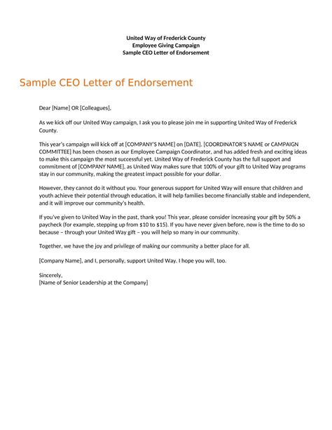 Free Printable Endorsement Letter Templates [Sample PDF]