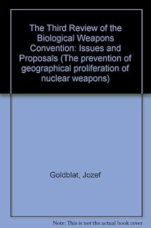 Buy The Third Review of the Biological Weapons Convention: Issues and ...