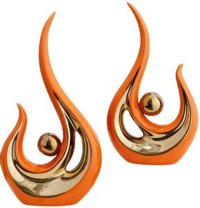 BNF 2Pc Abstract Phoenix Figurines Sculpture Modern Bedroom Ceramic ...