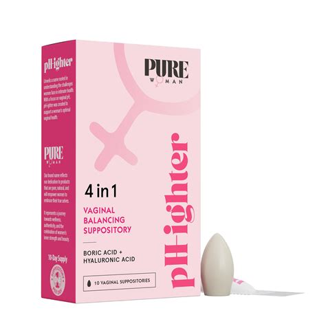 Amazon.com: PURE WOMAN pH-ighter 10 Vaginal Boric Acid Suppositories for Women with Hyaluronic ...