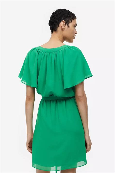 Buy H&M V-neck chiffon dress Online | ZALORA Malaysia