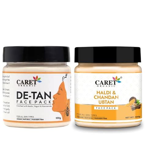 Caret Organic DE-TAN Face Pack and Haldi & Chandan Ubtan Face Pack ...