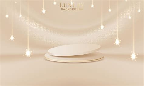 Cosmetic light brown background and premium podium display | Free Vector