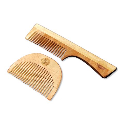 Neem Wooden Handle Comb & Beard Comb (Pack of 2) – Wood Gully