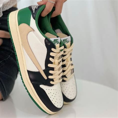 TravisScott Green Black Custom Air Jordan 1 Low | Custom sneakers ...