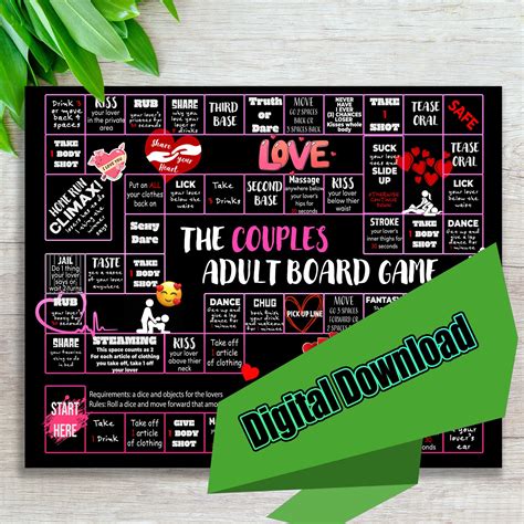 Adult Couple Board Game, Date Night Game, Digital File, Printable ...
