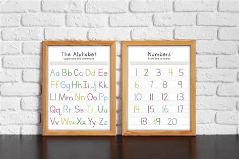 Colorful Alphabet & Number Chart | Educational Wall Art | Homeschool ...