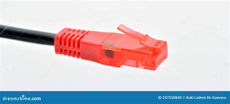Red ADSL Connector Cable, Isolated on White Stock Photo - Image of aislado, conexiones: 247550840
