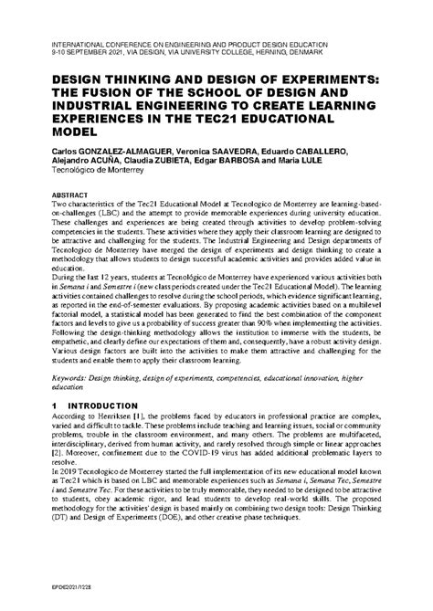 1228 - Design thinking - INTERNATIONAL CONFERENCE ON ENGINEERING AND ...