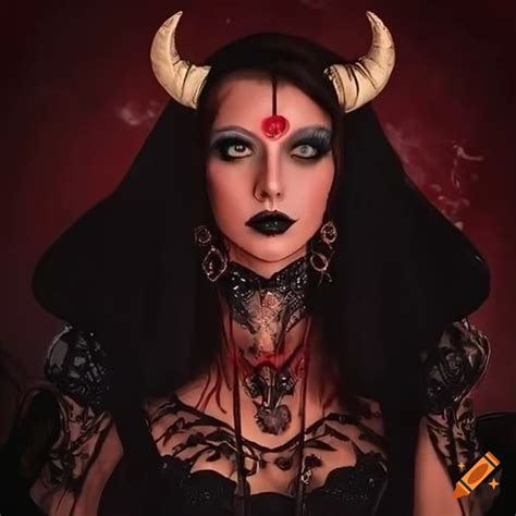 Renaissance devil goddess in a gothic style on Craiyon