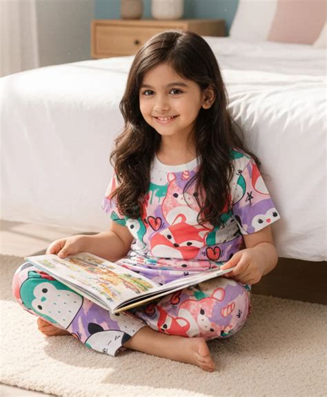 Soft Breathable Kids Cotton Sleepwear | Squishy Girls Pyjama Set – Anthrilo
