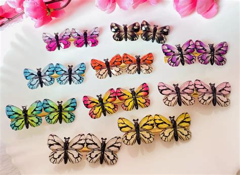 Acrylic double butterfly Multicolour alligator clip – Lavenlady