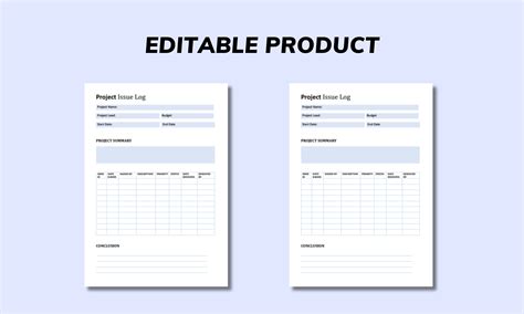 Image result for Project Issue Log Template