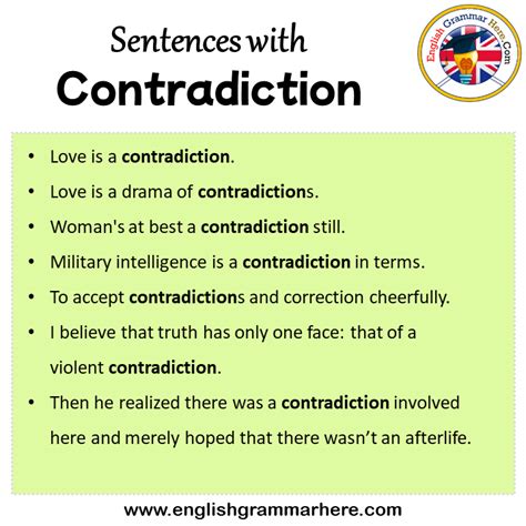 Sentences with Contradiction, Contradiction in a Sentence in English ...
