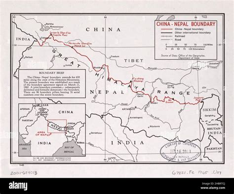 China nepal border map hi-res stock photography and images - Alamy