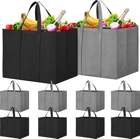 Amazon.com - WISELIFE Reusable Grocery Shopping Bags 10 Pack Large ...