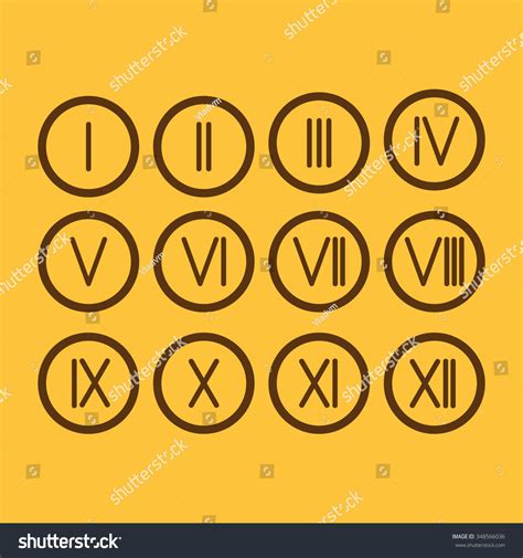 Set Roman Numerals 112 Icon Vector Stock Vector (Royalty Free ...