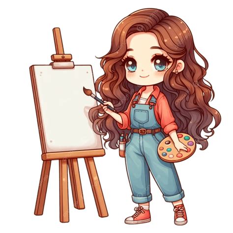 Girl Artist Clip Art Art Classes Cartoon Landing Page, Artist Girl