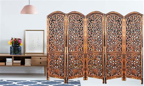 CRAFT DECOR Wooden Partition for Living Rooms, Wood Screen Separators ...