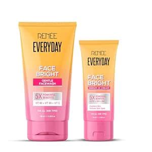 RENEE Everyday Face Bright Combo | Facewash with Vitamin B3, B5 & C for ...