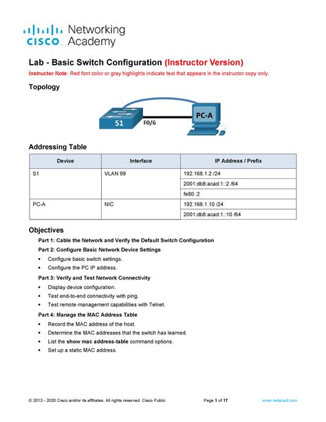 Image result for Netacad Lab Basic Switch Configuration