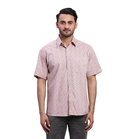 ColorPlus Men Violet Print Comfort Fit Cotton Half Sleeve Shirt – MyRaymond