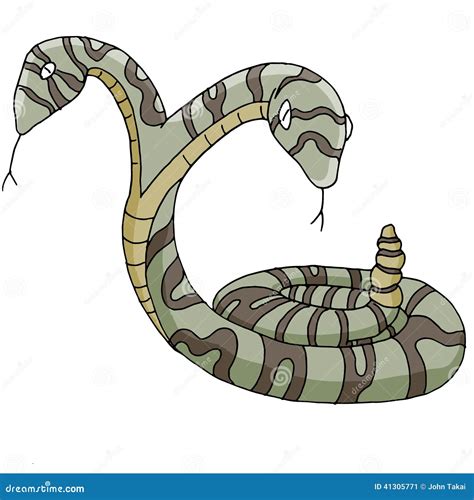 Two Headed Snake Cartoon Vector | CartoonDealer.com #21344141