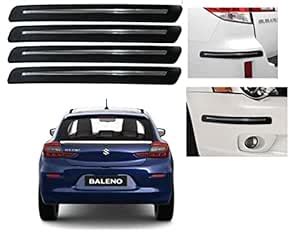 Auto Addict Car Bumper Protector Guard Single Chrome Black Set of 4 Pcs ...
