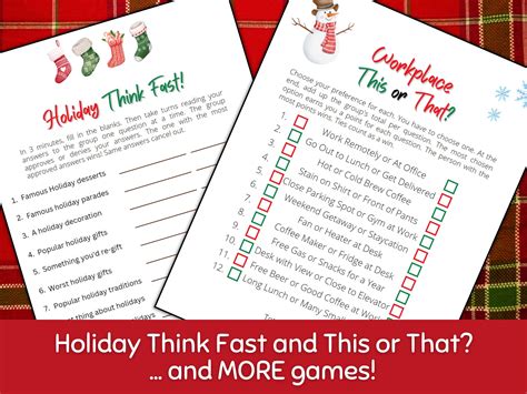 Christmas Work Party Games Printables Bundle Holiday Office - Etsy