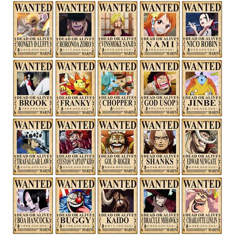 Buy Thepaper9store One Piece Wanted s|Set of 21 one piece Bounty s for ...