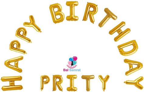 Flipkart.com | Bal samrat Solid "HAPPY BIRTHDAY PRITY" Name Decoration ...