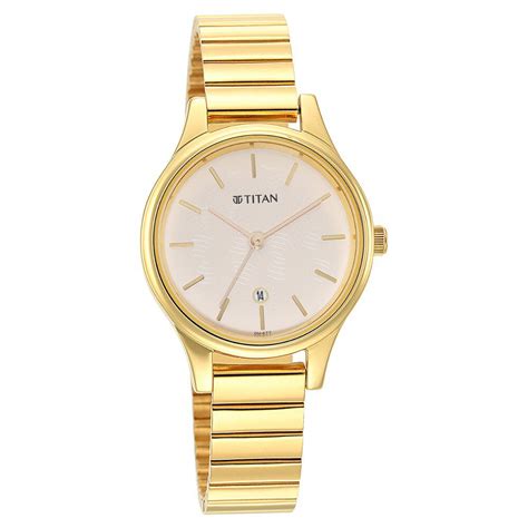 Titan Karishma Beige Dial Analog Stainless Steel Strap watch for Women ...
