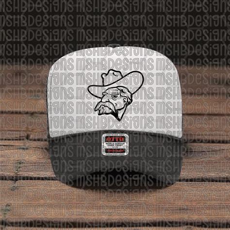 Rebel Cowboy Head SVG PNG PDF Eps Dxf – Vintage Western Mascot Outline ...
